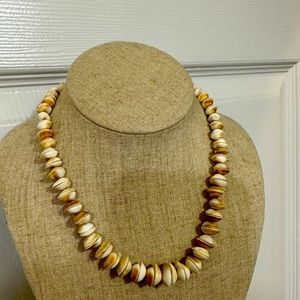 Cream and brown shell necklace